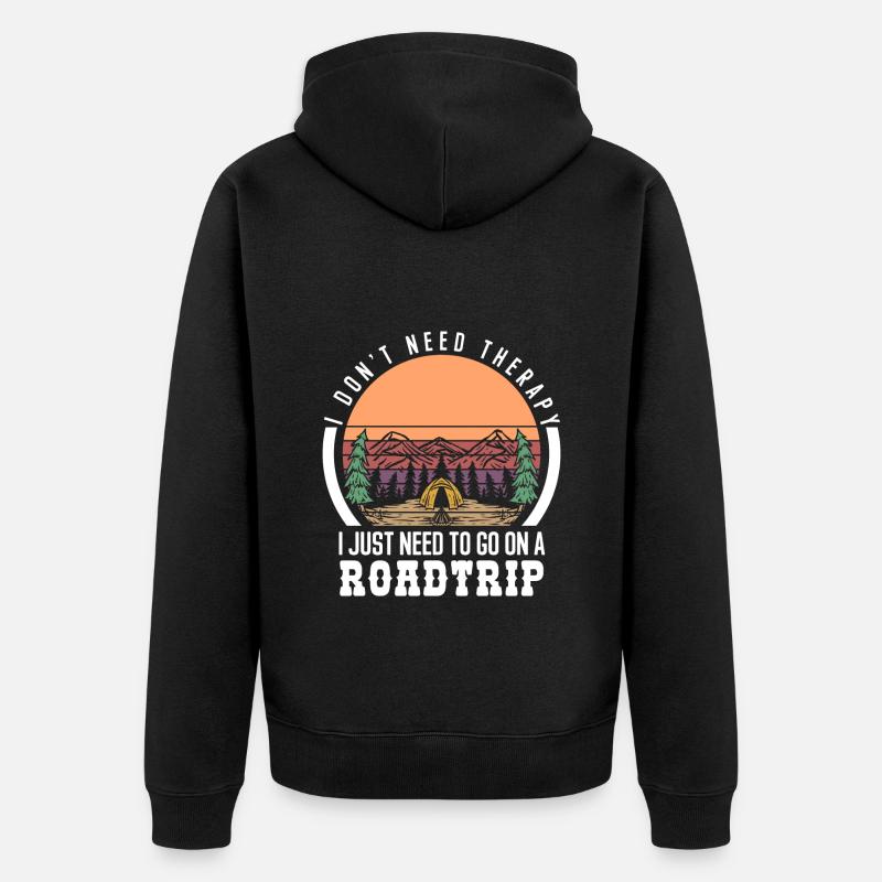 Road trip camping - Veste à capuche bio Premium Unisexe - noir