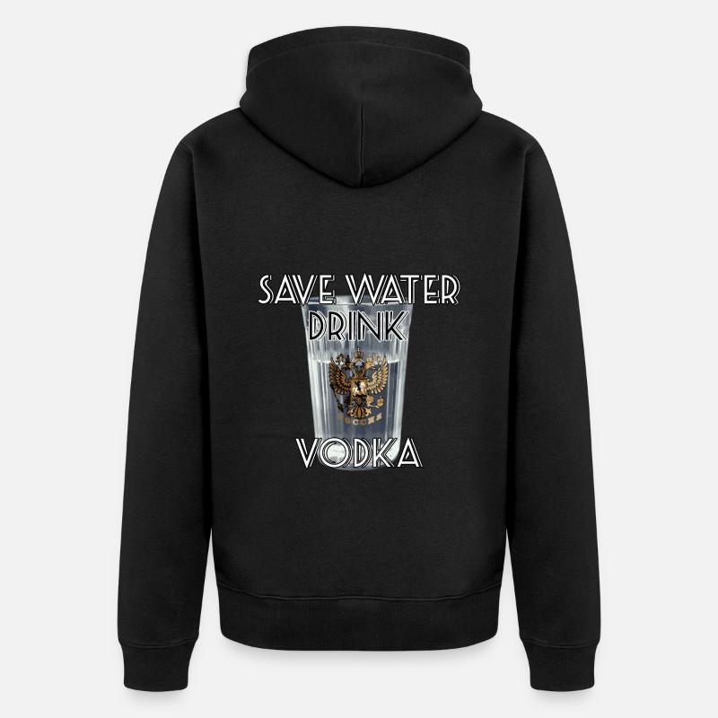 Save Water Drink Vodka Cadeau - Veste à capuche bio Premium Unisexe - noir