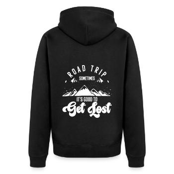 Road Trip Summer Tourist - Unisex Premium Organic Zip Hoodie - black - Back - Nico (187cm)