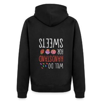 Candy Food Cookie Pastry - Unisex Premium Organic Zip Hoodie - black - Back - Nico (187cm)