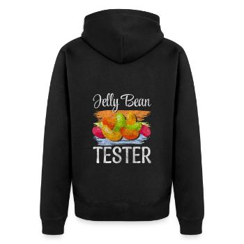 Dessert Kuchen Süßes Bonbon - Unisex Premium Bio Zip Hoodie - Schwarz - Hinten - Nico (187cm)