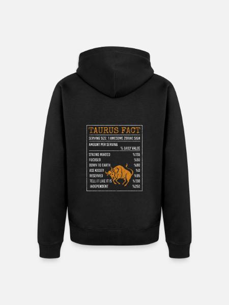 Taurus Zodiac April constellation - Unisex Premium Organic Zip Hoodie - black