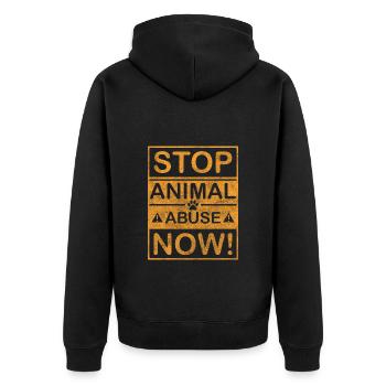 Tierschützer Tiere Tierliebe Tierheim - Unisex Premium Bio Zip Hoodie - Schwarz - Hinten - Nico (187cm)