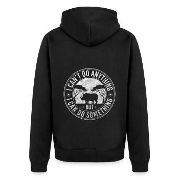 Tierschützer Vegetarier Retttung Tierheim - Unisex Premium Bio Zip Hoodie - Schwarz - Hinten - Nico (187cm)