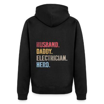 Electronics technician Profession Electrical - Unisex Premium Organic Zip Hoodie - black - Back - Nico (187cm)