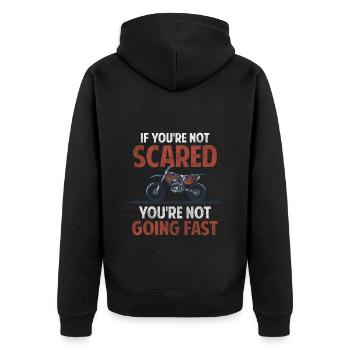 Dirt Bike Dirt Biking - Unisex Premium Organic Zip Hoodie - black - Back - Nico (187cm)