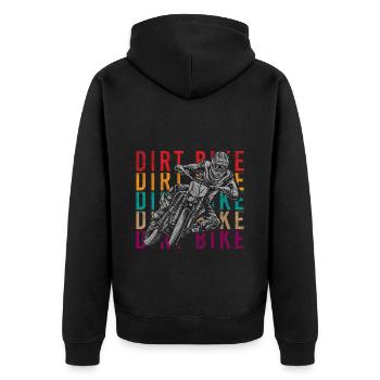 Mountain Bike Forest Extreme Sports - Unisex Premium Organic Zip Hoodie - black - Back - Nico (187cm)