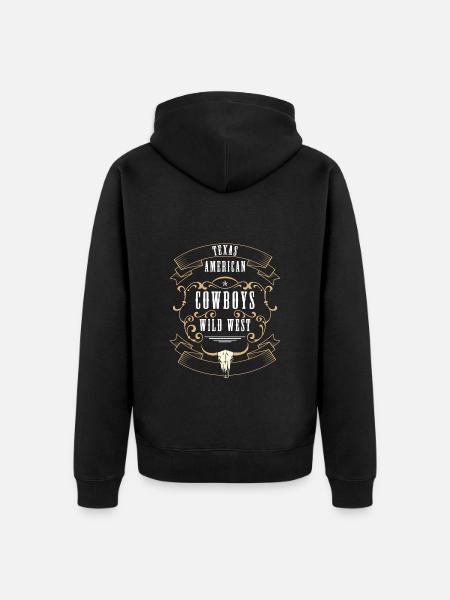 Cowboy Wüste Pferd Texas - Unisex Premium Bio Zip Hoodie - Schwarz