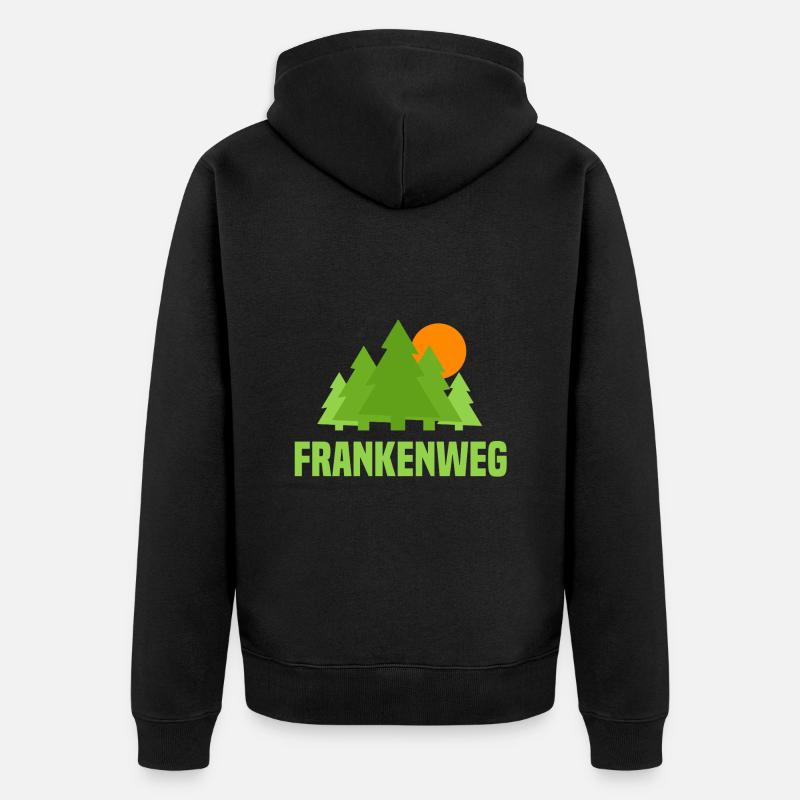 Frankenweg - Unisex Premium Bio Zip Hoodie - Schwarz
