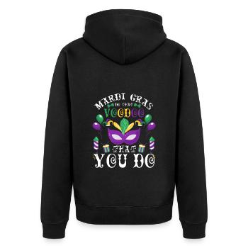 Mardi Gras New Orleans Ketten Tradition - Unisex Premium Bio Zip Hoodie - Schwarz - Hinten - Nico (187cm)