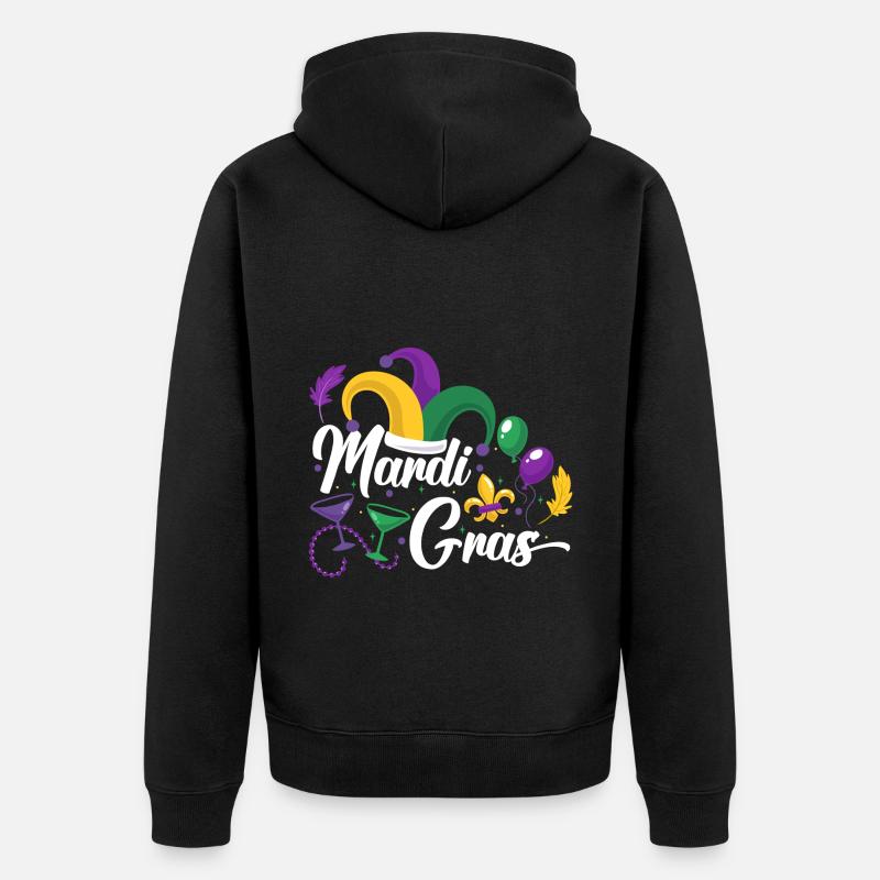 Mardi Gras Nouvelle-Orléans Mardi - Veste à capuche bio Premium Unisexe - noir