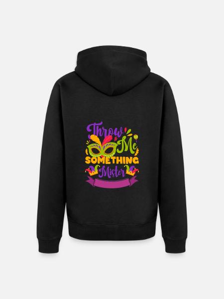 Karneval Feiern Bunt - Unisex Premium Bio Zip Hoodie - Schwarz