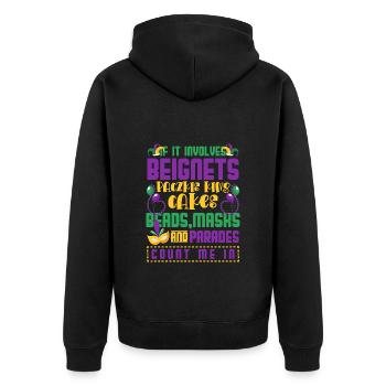 Karneval Parade Kette Straßenfest - Unisex Premium Bio Zip Hoodie - Schwarz - Hinten - Nico (187cm)