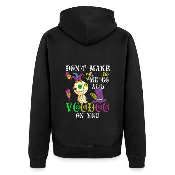 Mardi Gras Parade Perlen Dienstag - Unisex Premium Bio Zip Hoodie - Schwarz - Hinten - Nico (187cm)