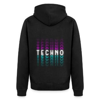 Rave Techno Music Music Dubstep - Unisex Premium Organic Zip Hoodie - black - Back - Nico (187cm)