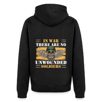 Soldier Freedom Flag - Unisex Premium Organic Zip Hoodie - black - Back - Nico (187cm)
