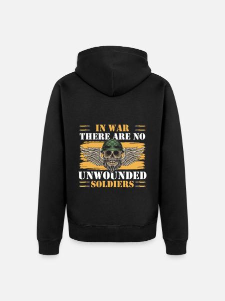Soldier Freedom Flag - Unisex Premium Organic Zip Hoodie - black