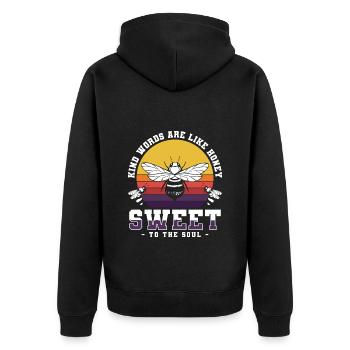 Honey, bees, insects - Unisex Premium Organic Zip Hoodie - black - Back - Nico (187cm)