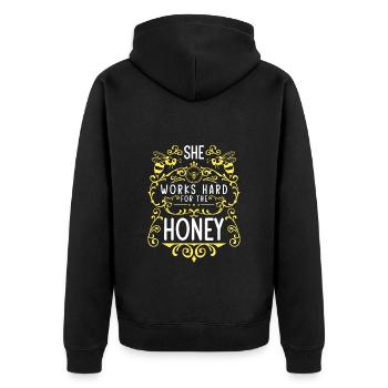 Honey Bumblebee Beekeeping World Savior - Unisex Premium Organic Zip Hoodie - black - Back - Nico (187cm)