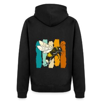 Imker Bienen Insekten Weltretter - Unisex Premium Bio Zip Hoodie - Schwarz - Hinten - Nico (187cm)
