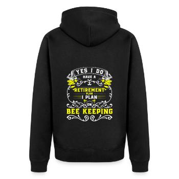 bee, flower, beekeeping, species protection - Unisex Premium Organic Zip Hoodie - black - Back - Nico (187cm)