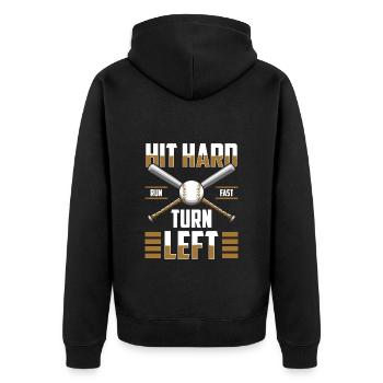 Baseball bat team coach - Unisex Premium Organic Zip Hoodie - black - Back - Nico (187cm)