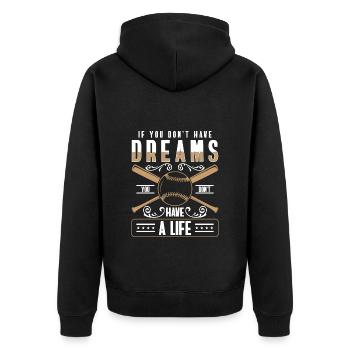 Baseball Player Sports America game - Unisex Premium Organic Zip Hoodie - black - Back - Nico (187cm)