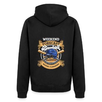 Baseball Bat, Catcher, America, Ball - Unisex Premium Organic Zip Hoodie - black - Back - Nico (187cm)
