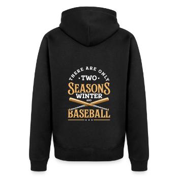 Baseballspieler Softball Baseballer - Unisex Premium Bio Zip Hoodie - Schwarz - Hinten - Nico (187cm)