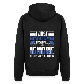Baseball Bat, Sportsman, Ball - Unisex Premium Organic Zip Hoodie - black - Back - Nico (187cm)