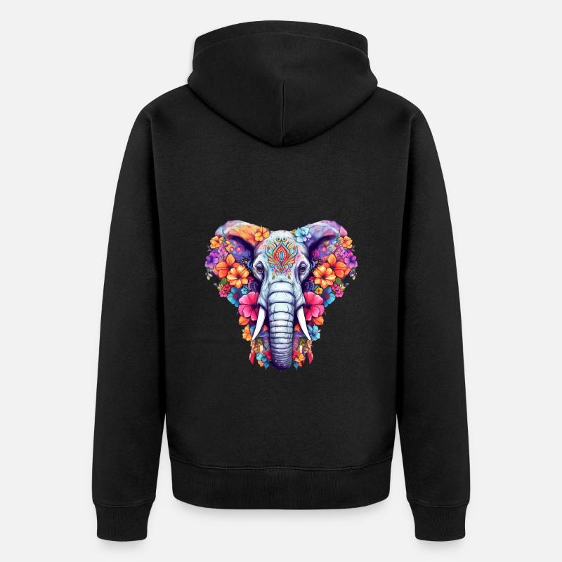 Éléphant - Veste à capuche bio Premium Unisexe - noir