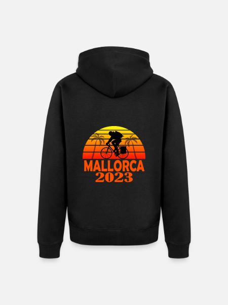 Fahrrad Mallorca 2023 - Unisex Premium Bio Zip Hoodie - Schwarz