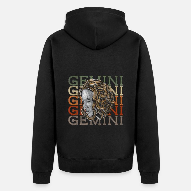 Zwillinge Astrologie Juni Geburtsdatum - Unisex Premium Bio Zip Hoodie - Schwarz