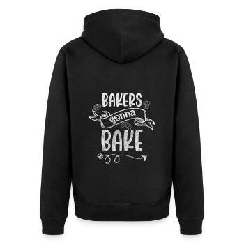 Bäcker Torte Muffin - Unisex Premium Bio Zip Hoodie - Schwarz - Hinten - Nico (187cm)