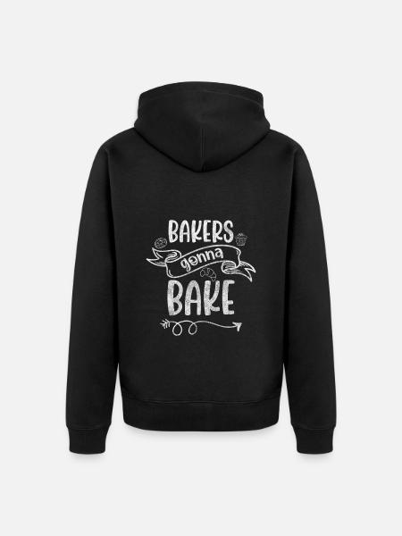 Baker Cake Muffin - Unisex Premium Organic Zip Hoodie - black