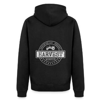 Farmer Agriculture Tractor Asparagus - Unisex Premium Organic Zip Hoodie - black - Back - Nico (187cm)