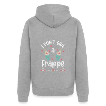 Kein Interesse Attitude Abneigung Leben - Unisex Premium Bio Zip Hoodie - Grau meliert - Hinten - Nico (187cm)