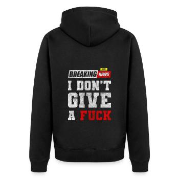 No interest, indifference - Unisex Premium Organic Zip Hoodie - black - Back - Nico (187cm)