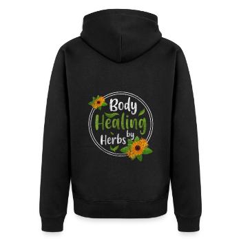 Herbes médicinales Nature Santé - Veste à capuche bio Premium Unisexe - noir - Dos - Nico (187cm)