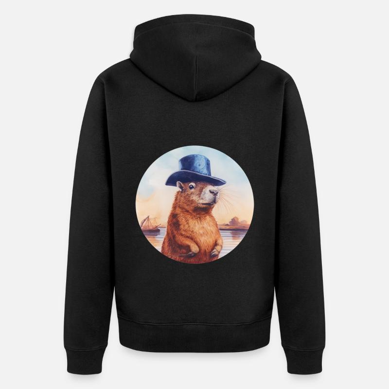 Capybara Cowboy - Veste à capuche bio Premium Unisexe - noir