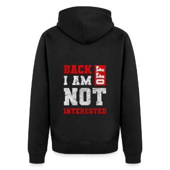 Rebell Nein Sarkastisch - Unisex Premium Bio Zip Hoodie - Schwarz - Hinten - Nico (187cm)