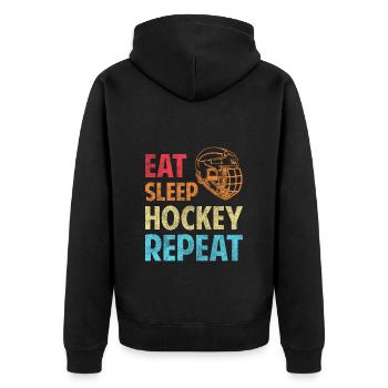 Sports Ice Hockey Stick Ice Goalkeeper - Unisex Premium Organic Zip Hoodie - black - Back - Nico (187cm)