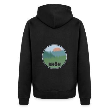Rhön - Unisex Premium Bio Zip Hoodie - Schwarz - Hinten - Nico (187cm)