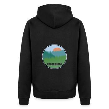 Erzgebirge - Unisex Premium Bio Zip Hoodie - Schwarz - Hinten - Nico (187cm)