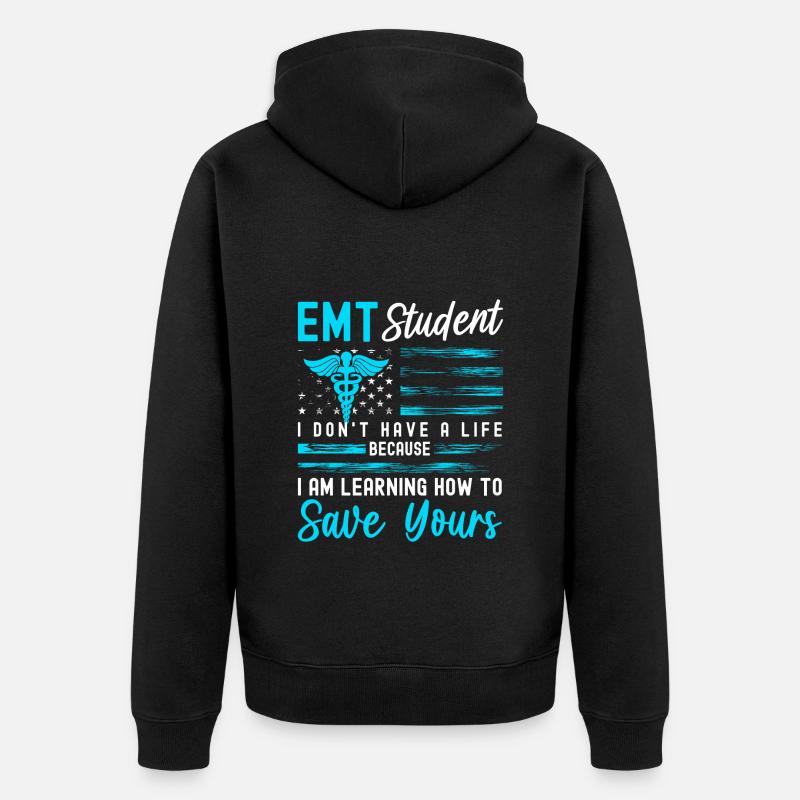 Studium Zukunft Jura Computer - Unisex Premium Bio Zip Hoodie - Schwarz
