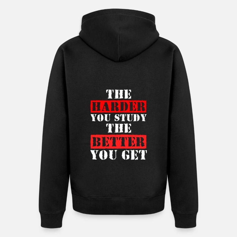 Student Lehrer Pleite Abschluss - Unisex Premium Bio Zip Hoodie - Schwarz