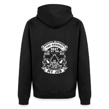 Detektiv Ermittler Inspektor Geheimnis - Unisex Premium Bio Zip Hoodie - Schwarz - Hinten - Nico (187cm)