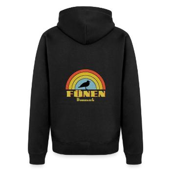 Île de Fionie, Danemark - Veste à capuche bio Premium Unisexe - noir - Dos - Nico (187cm)