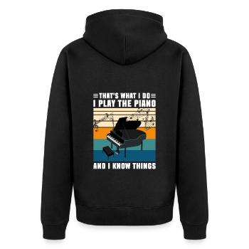 Piano Grand Piano Music School - Unisex Premium Organic Zip Hoodie - black - Back - Nico (187cm)