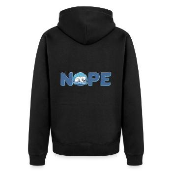 No, polar bear - Unisex Premium Organic Zip Hoodie - black - Back - Nico (187cm)